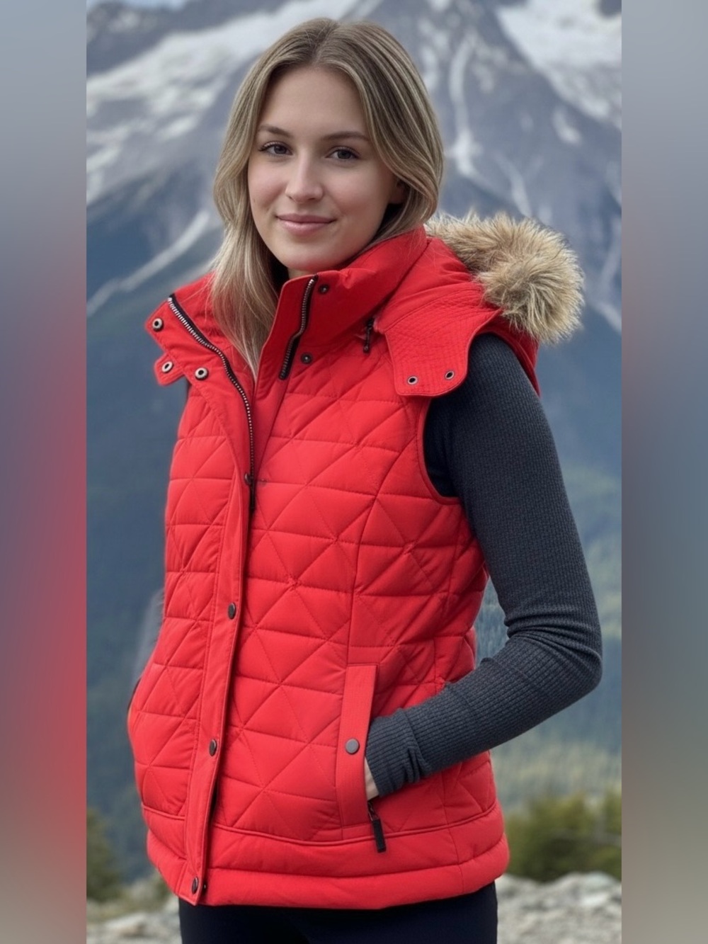#028 Marc New York Red Hooded Vest Size
S/P
